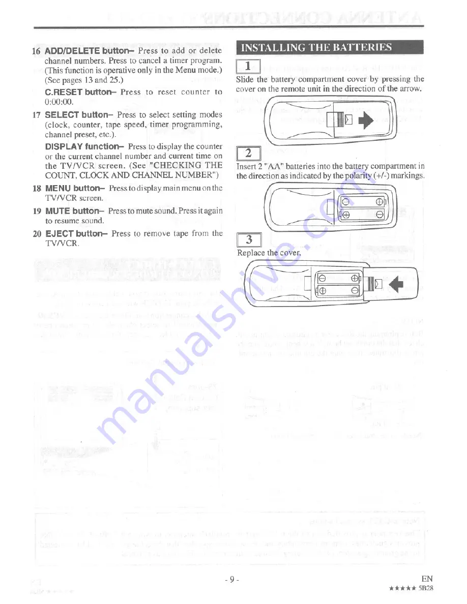 FUNAI F13TRE1 Owner'S Manual Download Page 9