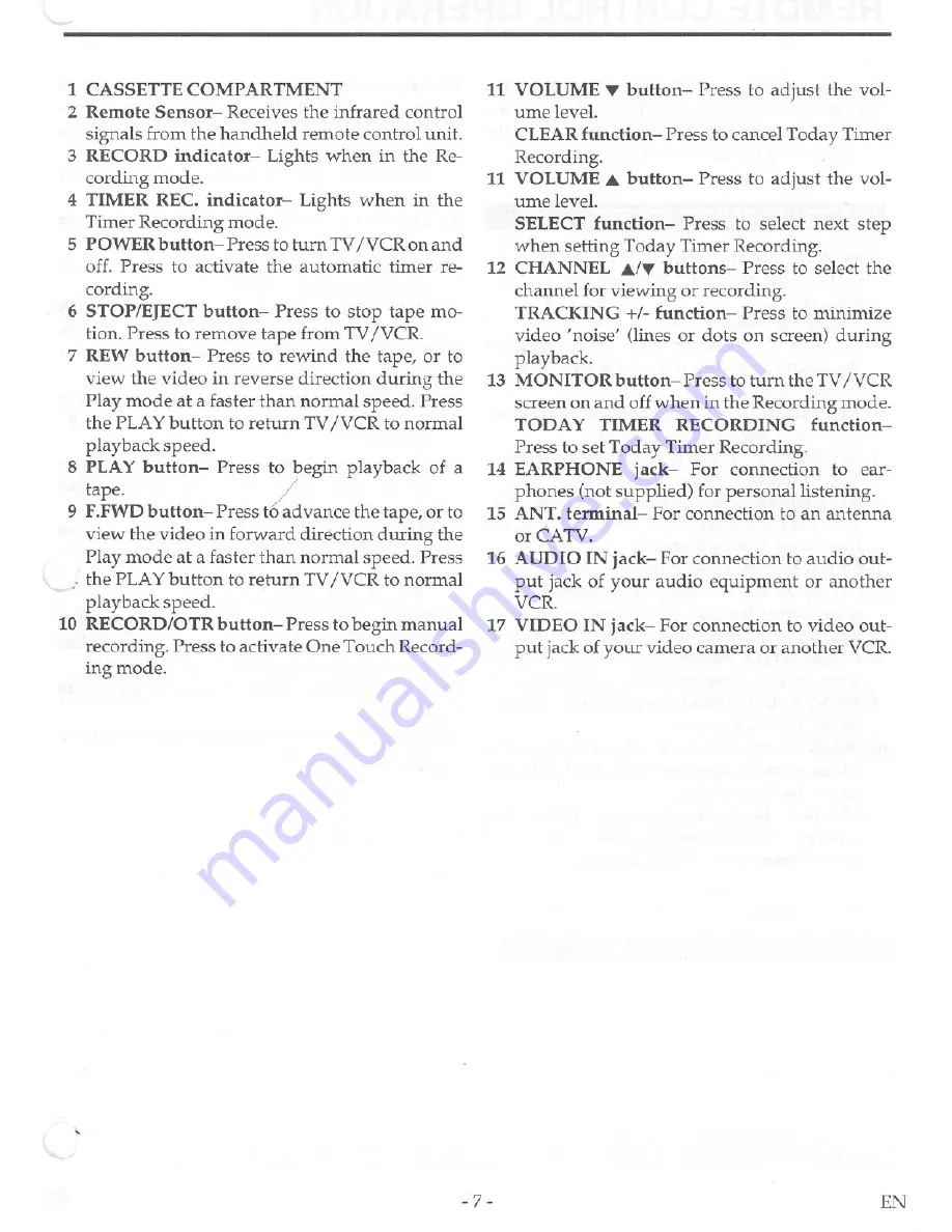 FUNAI F19TRB1C Owner'S Manual Download Page 7