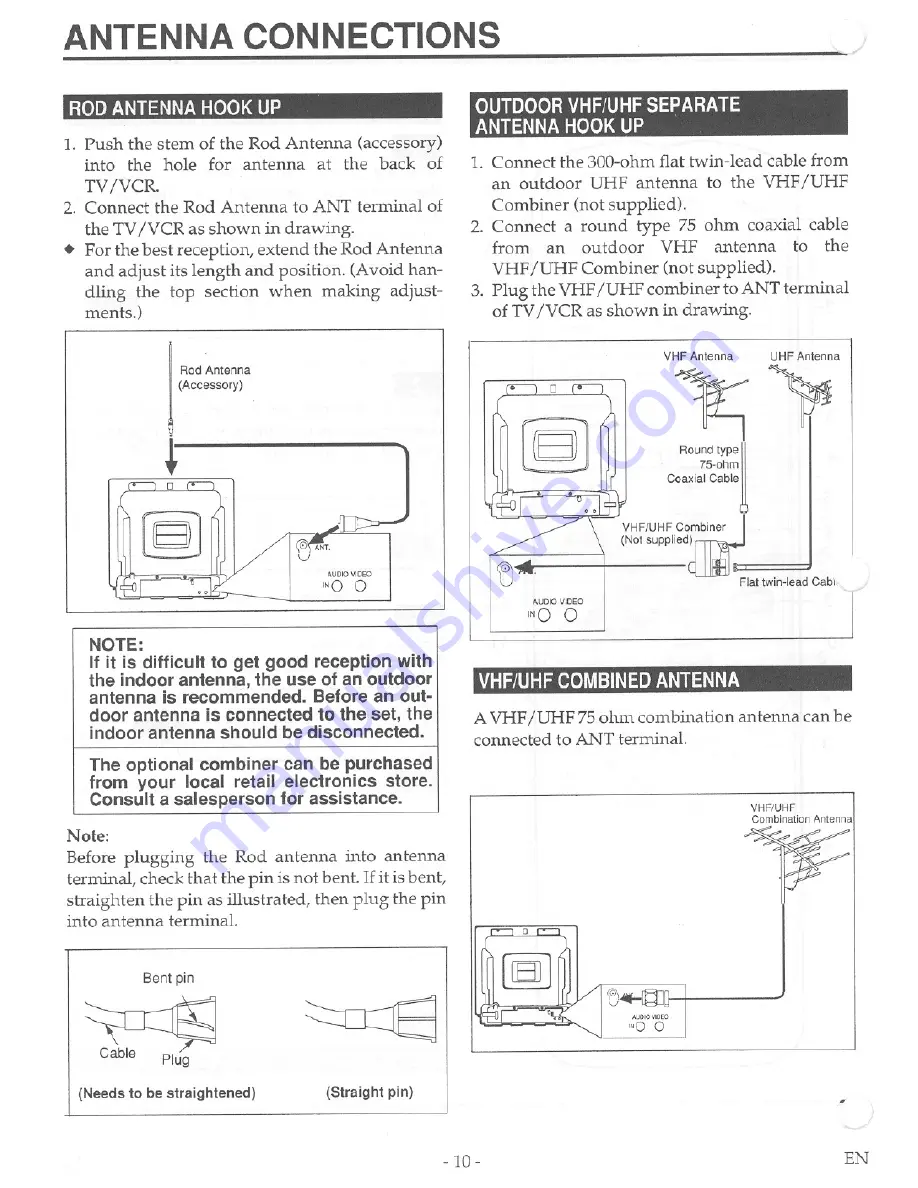 FUNAI F19TRB1C Owner'S Manual Download Page 10