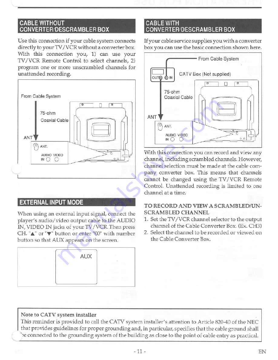 FUNAI F19TRB1C Owner'S Manual Download Page 11