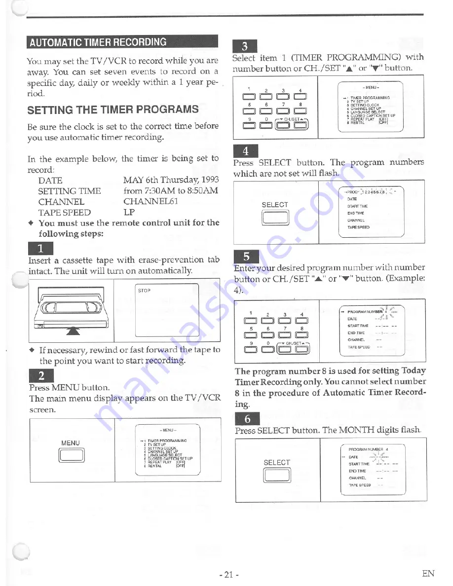 FUNAI F19TRB1C Owner'S Manual Download Page 21