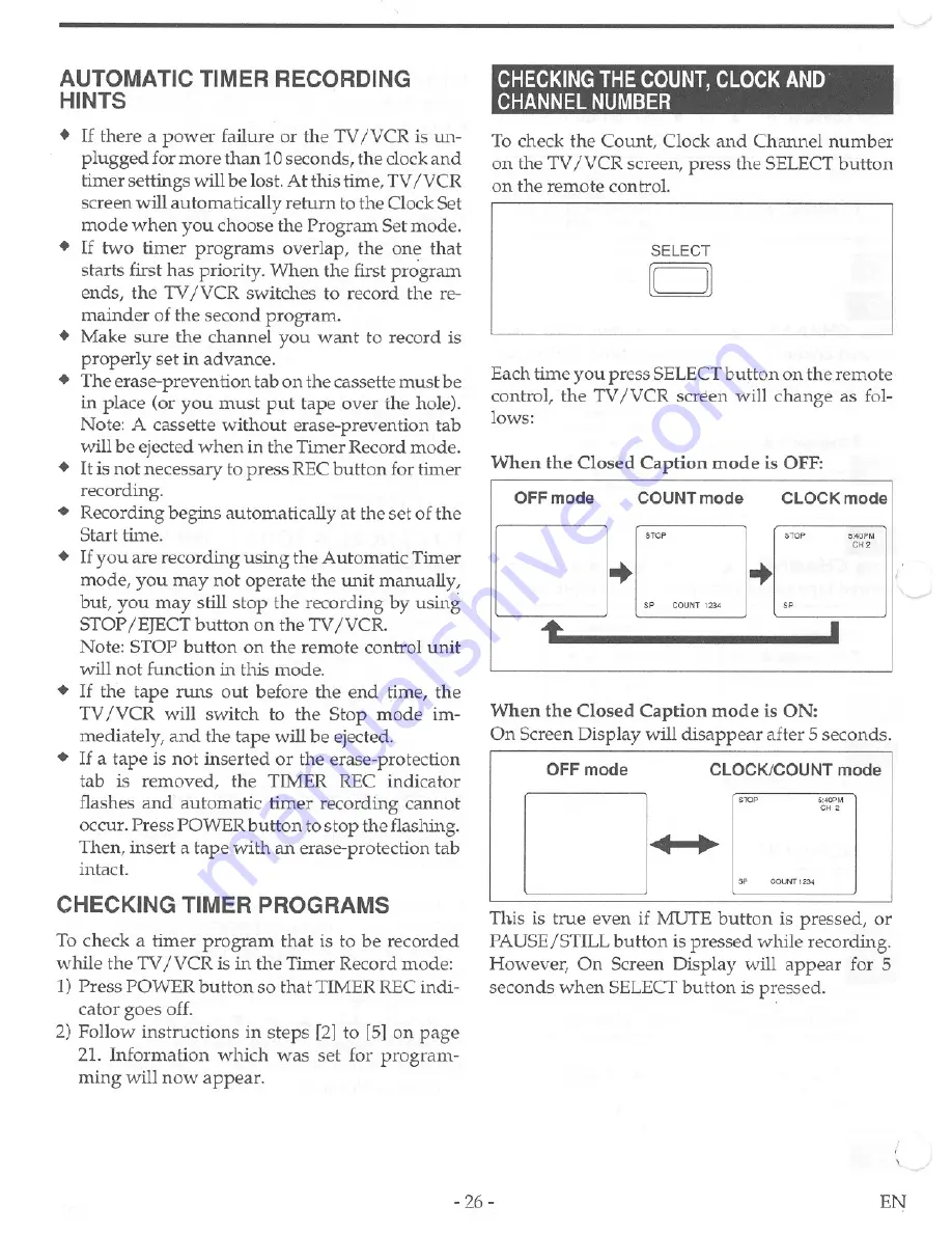 FUNAI F19TRB1C Owner'S Manual Download Page 26