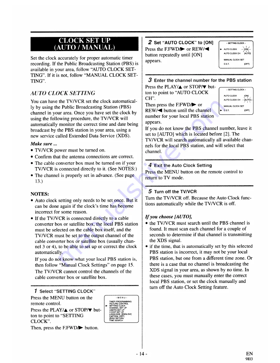 FUNAI F313CA Owner'S Manual Download Page 14