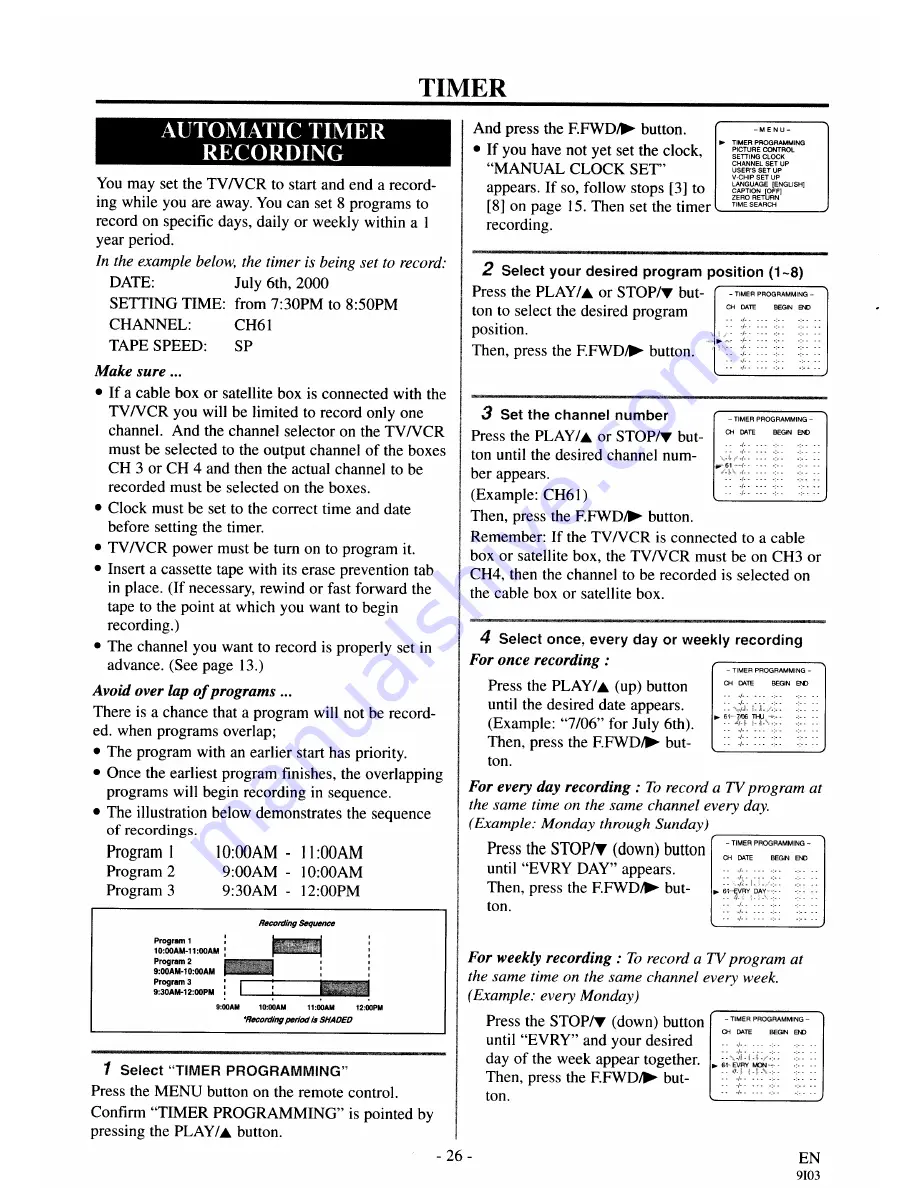 FUNAI F313CA Owner'S Manual Download Page 26