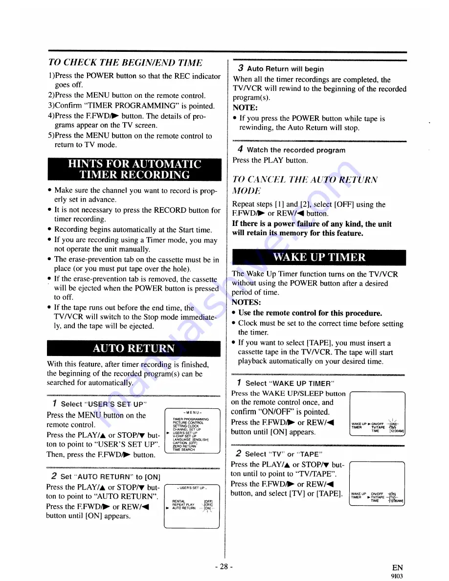 FUNAI F313CA Owner'S Manual Download Page 28