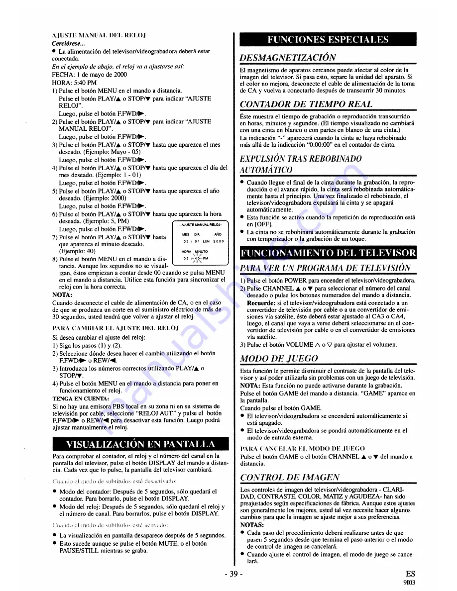 FUNAI F313CA Owner'S Manual Download Page 39