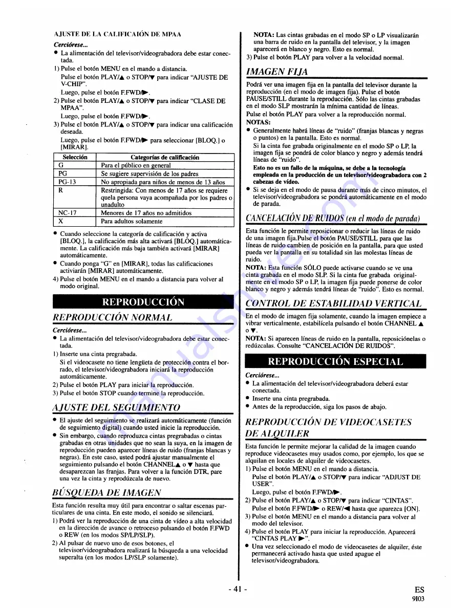 FUNAI F313CA Owner'S Manual Download Page 41