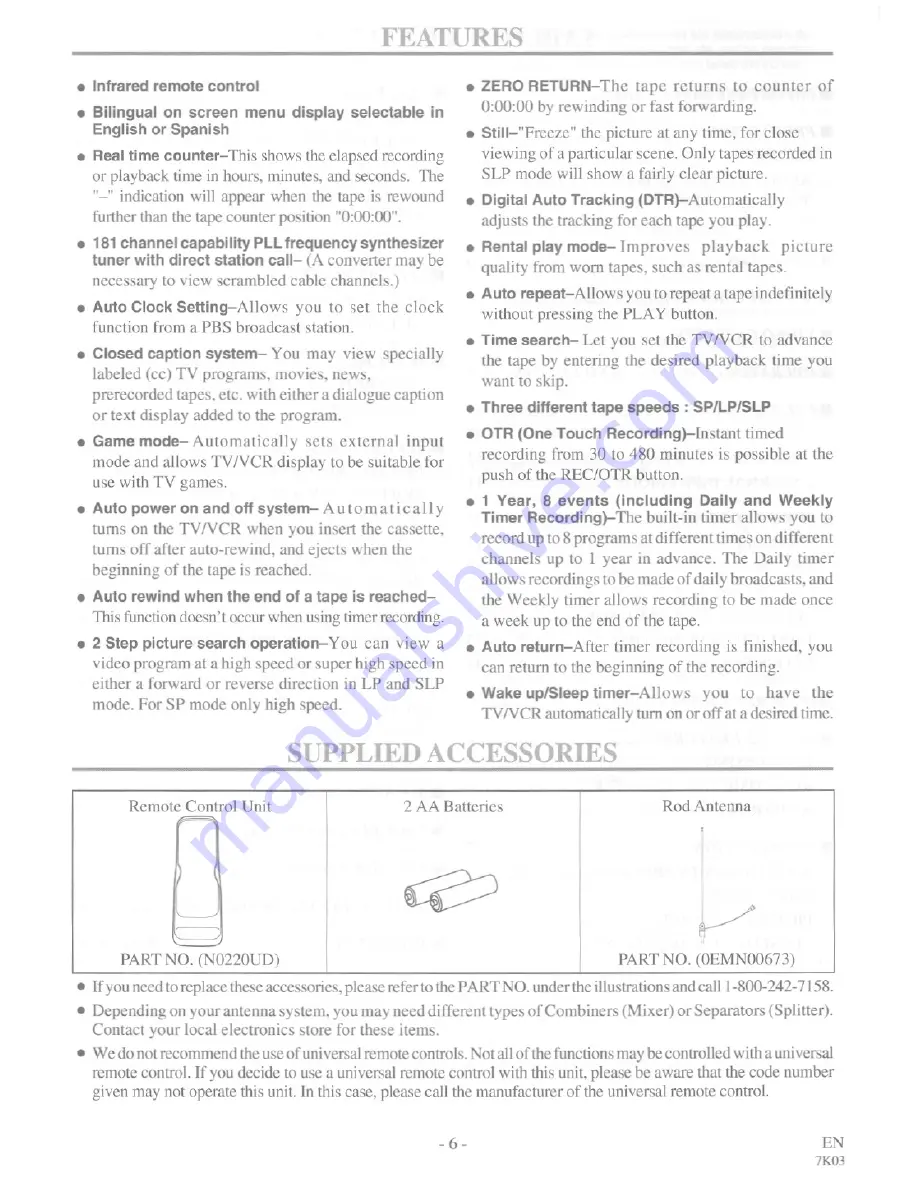 FUNAI F3813C Owner'S Manual Download Page 6