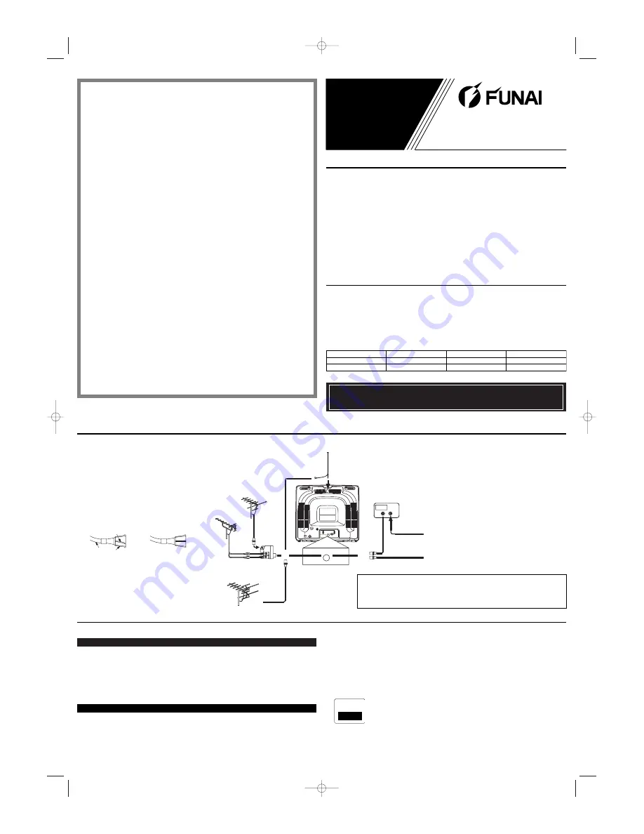 FUNAI F413TB, F419TB Скачать руководство пользователя страница 1