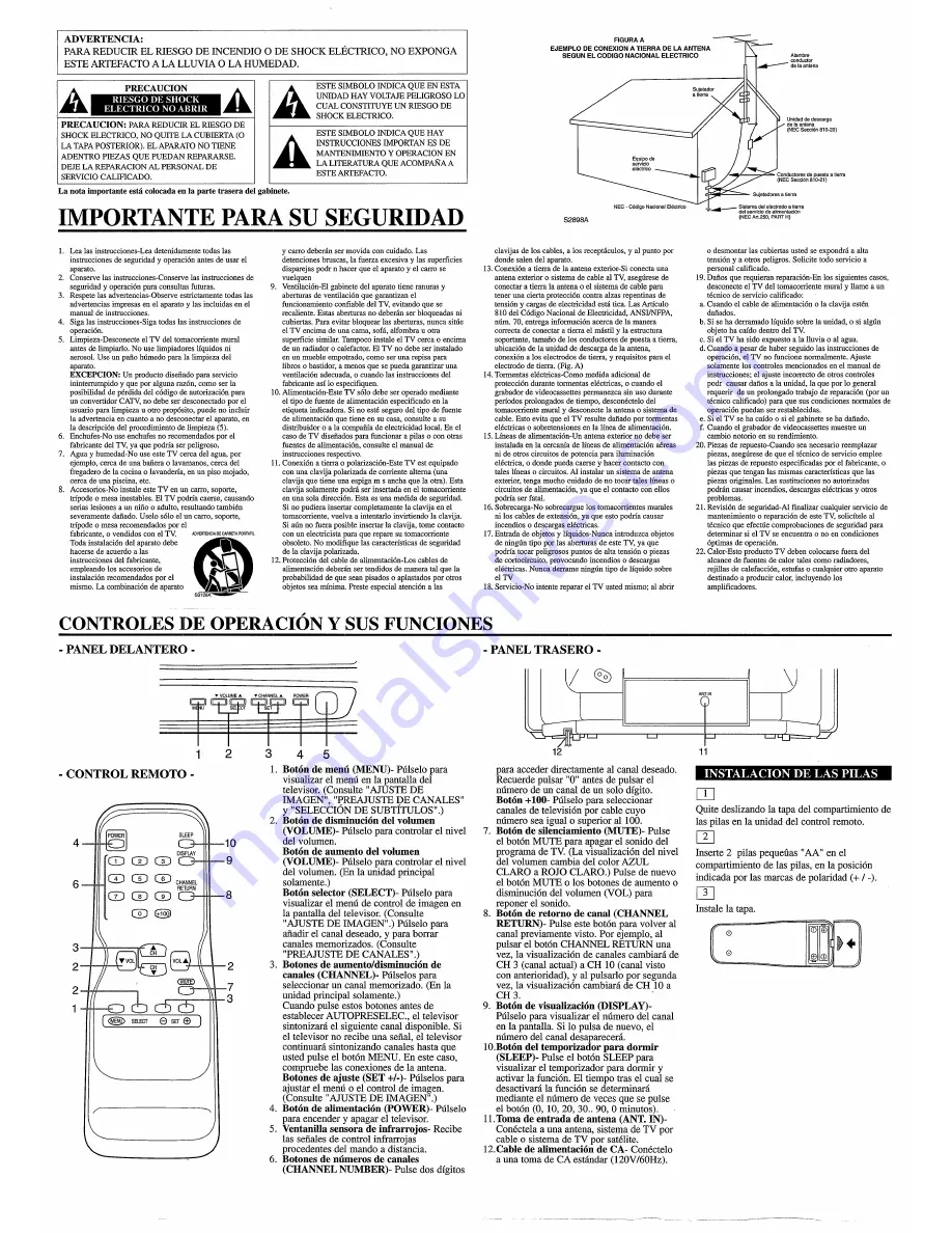 FUNAI F4819T Owner'S Manual Download Page 6