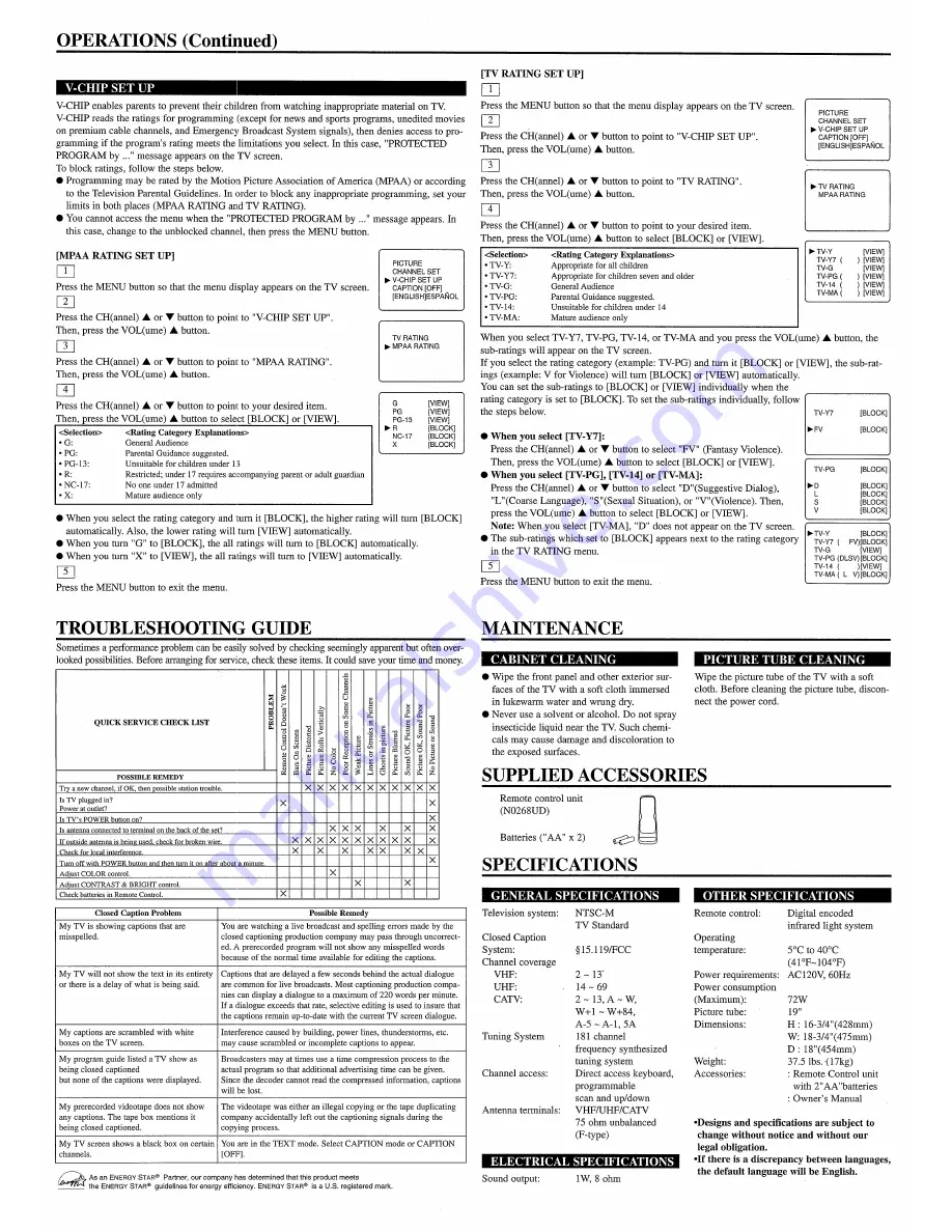 FUNAI F4819UV Скачать руководство пользователя страница 4