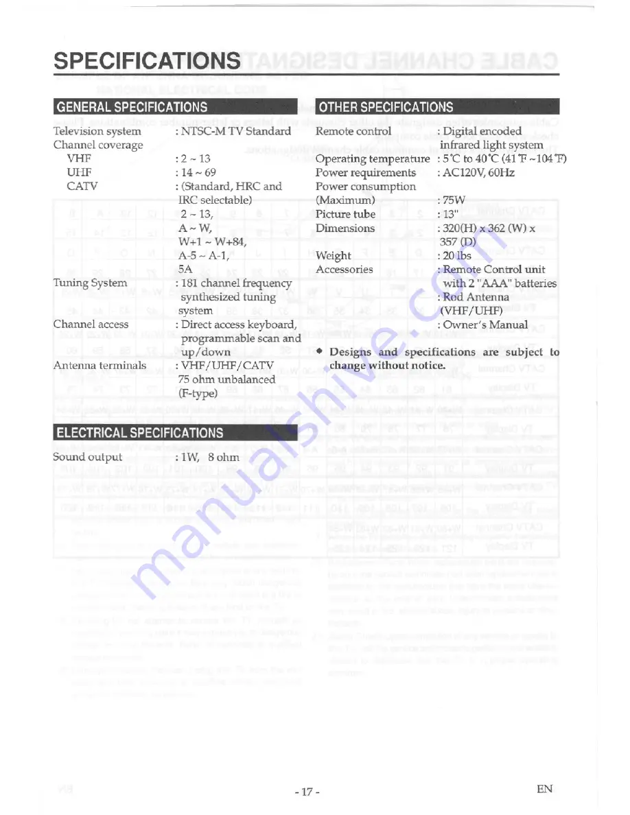 FUNAI FT1321 Owner'S Manual Download Page 17