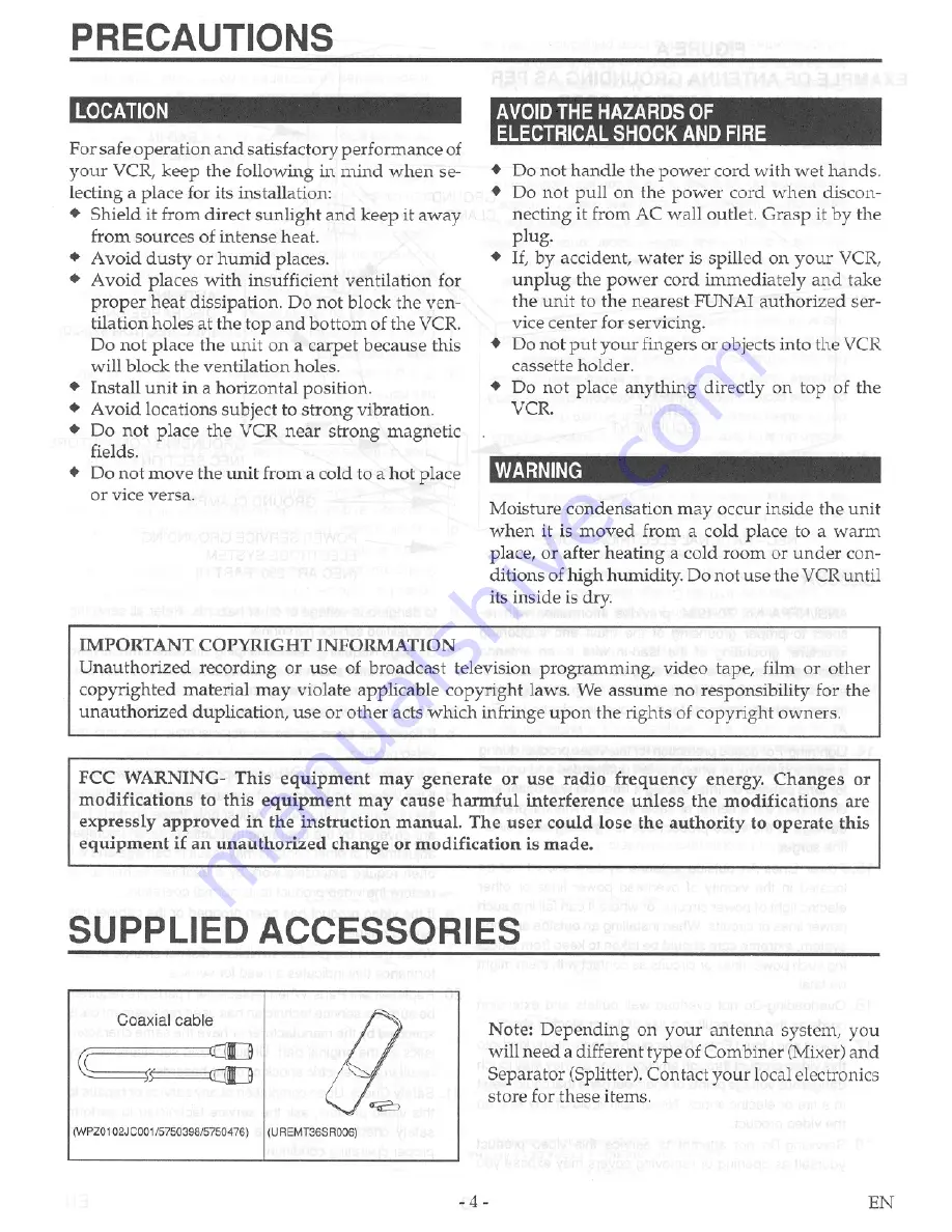 FUNAI FT4120 Скачать руководство пользователя страница 4