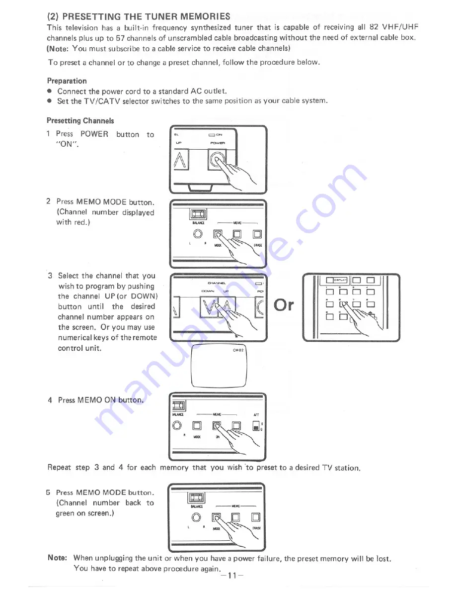 FUNAI T20M Owner'S Manual Download Page 11