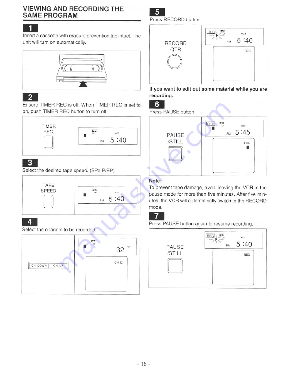 FUNAI TVCR19FIII Owner'S Manual Download Page 16