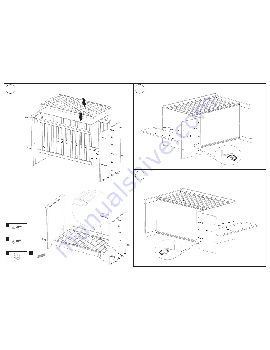 Funique 3in1 Cot Bed 60x12 Instruction Manual Download Page 4