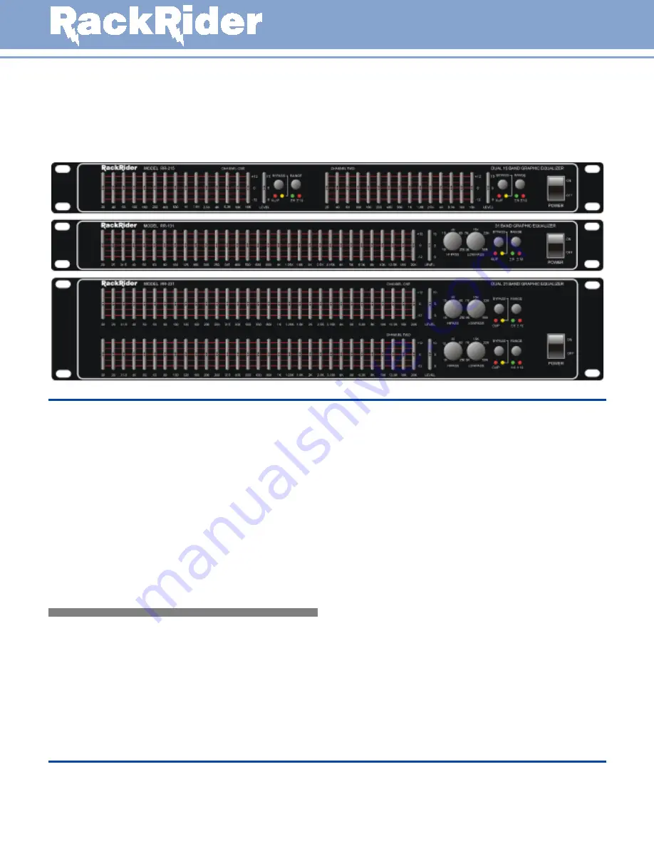 Furman RackRider RR-131 Specifications Download Page 1