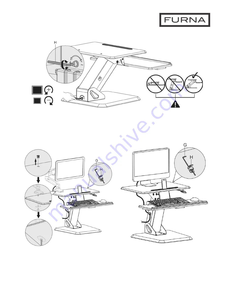 FURNA Sit Stand Converter Desk-Top Workstation Assembly Manual Download Page 4