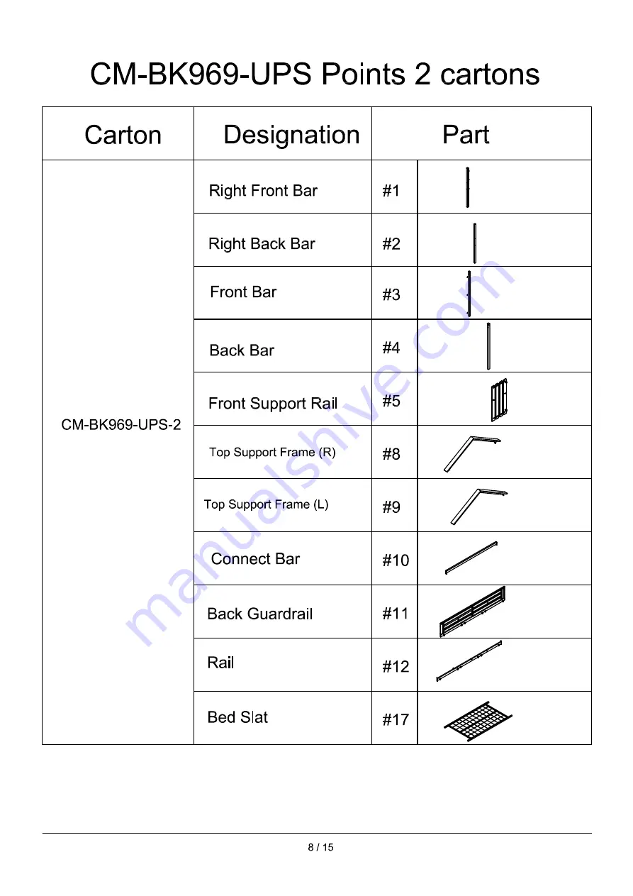 Furniture of America CM-BK969-UPS Assembly Instructions Manual Download Page 8