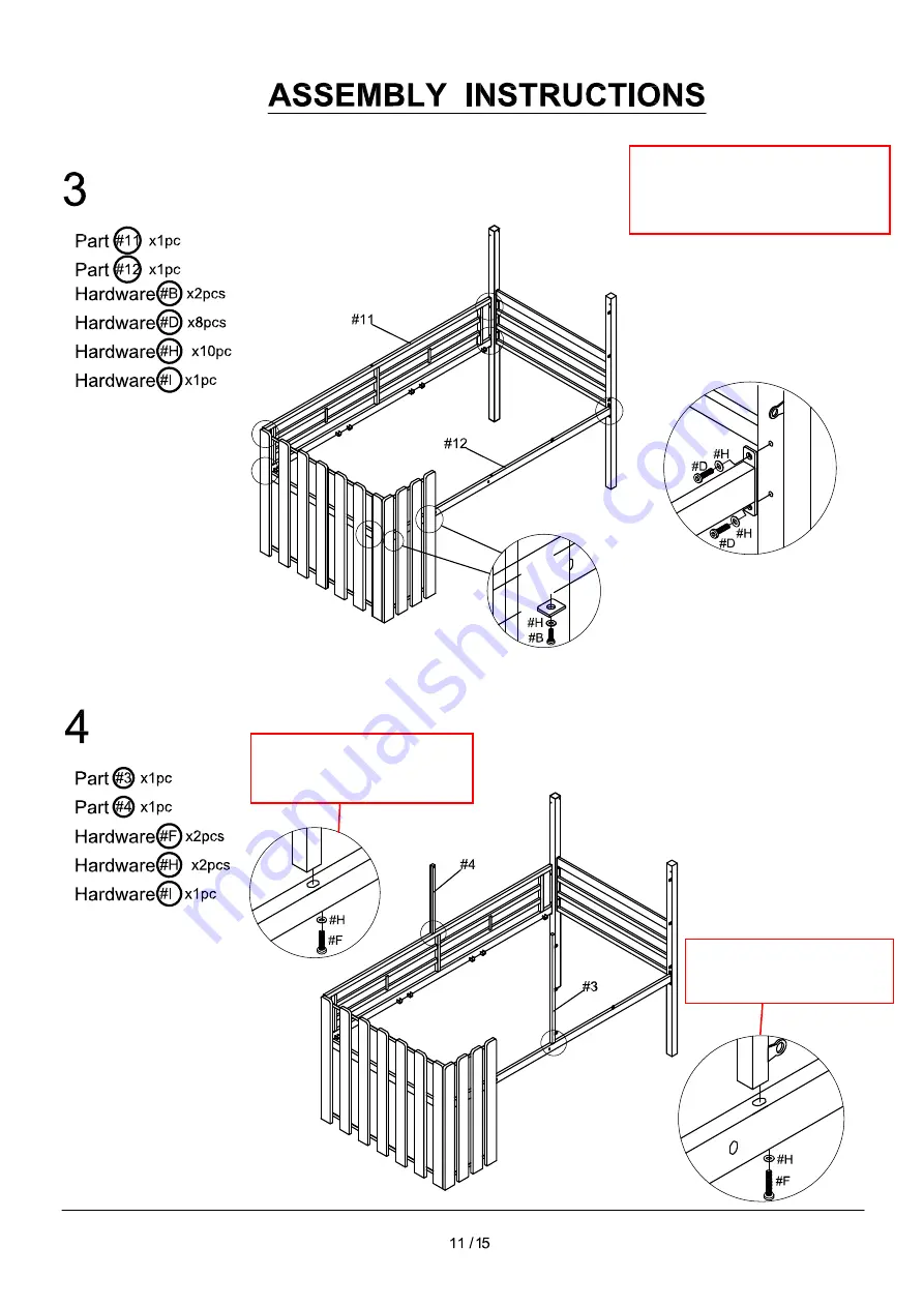 Furniture of America CM-BK969-UPS Assembly Instructions Manual Download Page 11