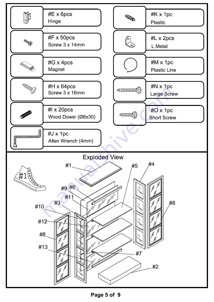 Furniture of America CM-CR140 Assembly Instructions Manual Download Page 5