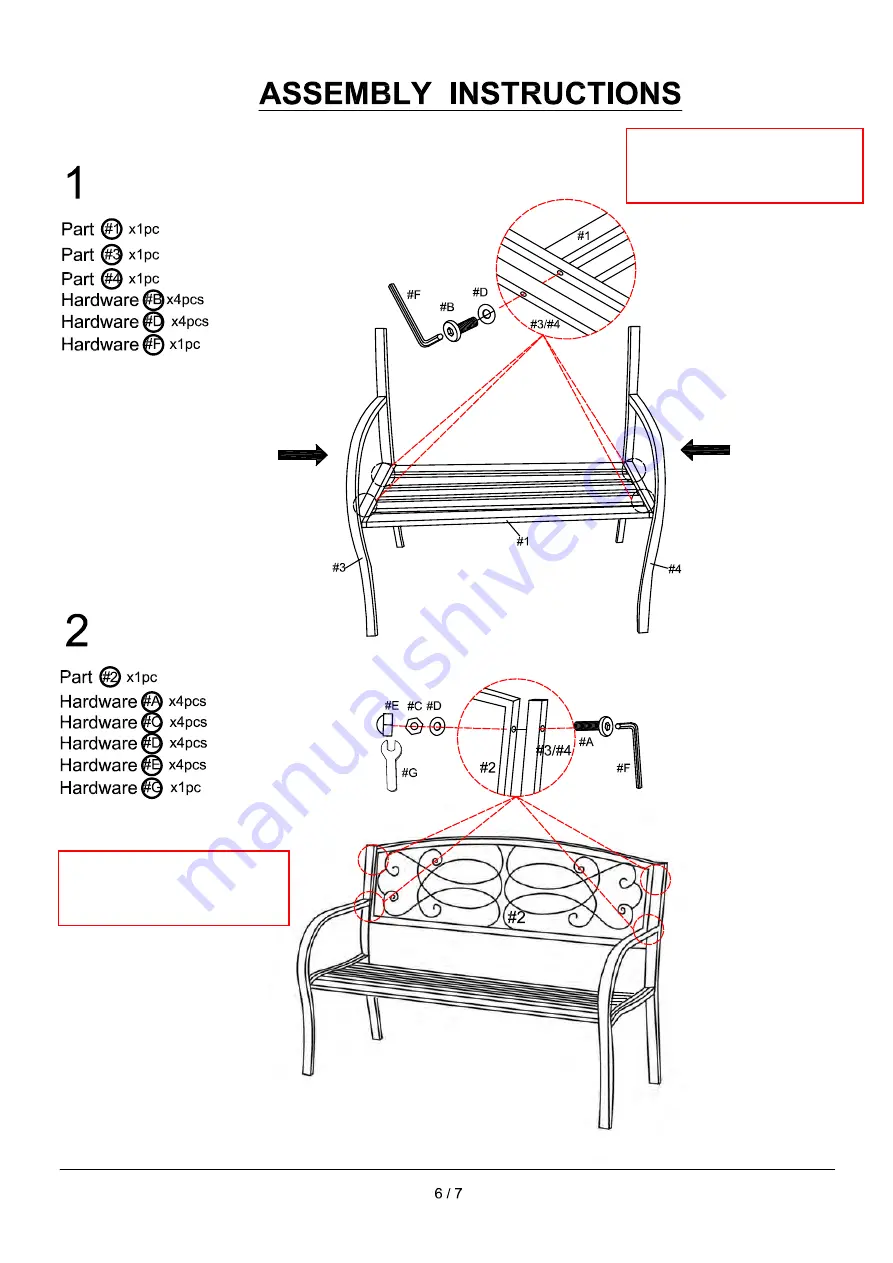 Furniture of America CM-OB1808 Assembly Instructions Manual Download Page 6