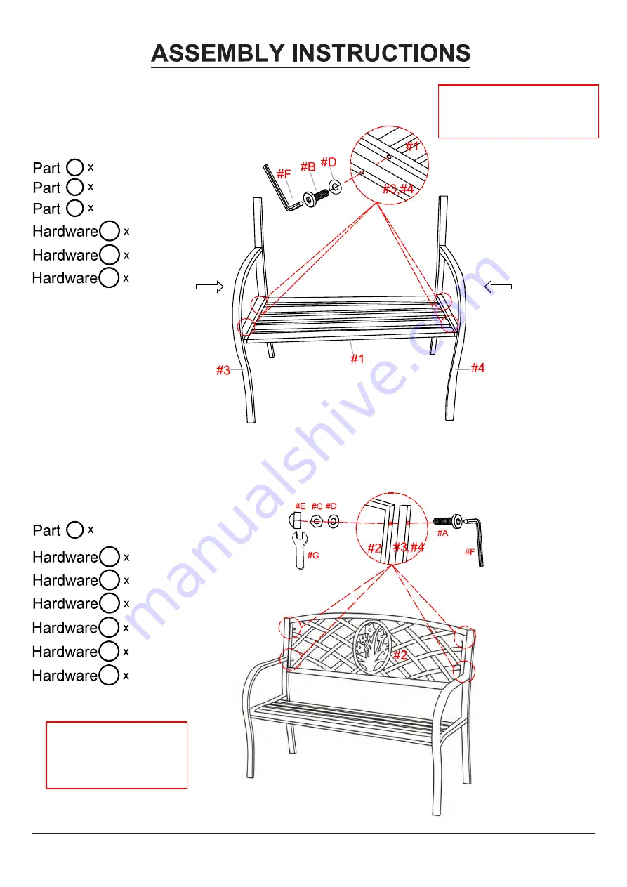 Furniture of America CM-OB1809 Assembly Instructions Manual Download Page 6