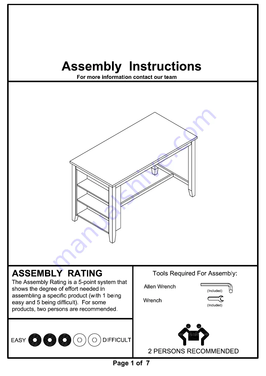 Furniture of America CM3153PT Assembly Instructions Manual Download Page 1