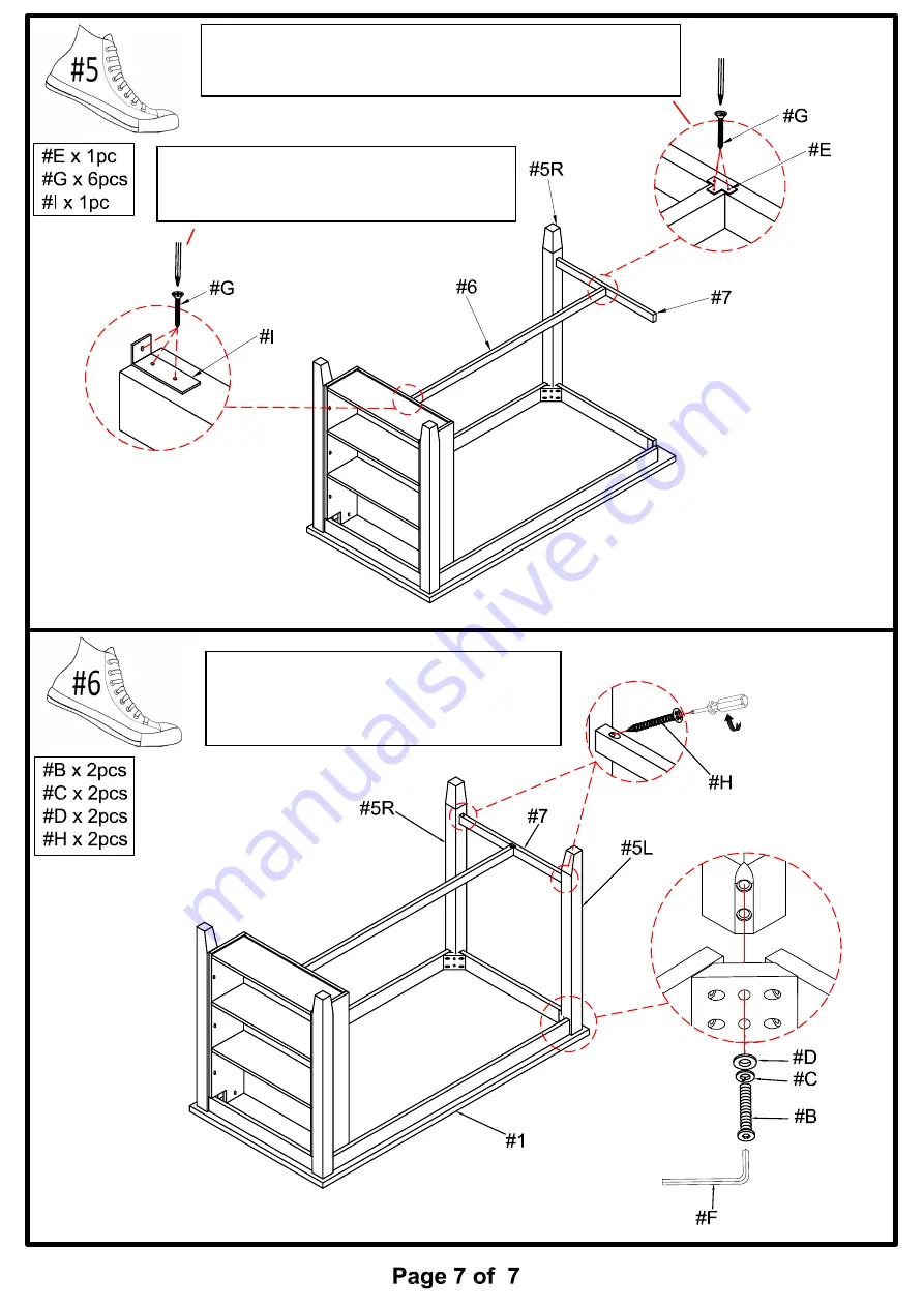 Furniture of America CM3153PT Assembly Instructions Manual Download Page 7