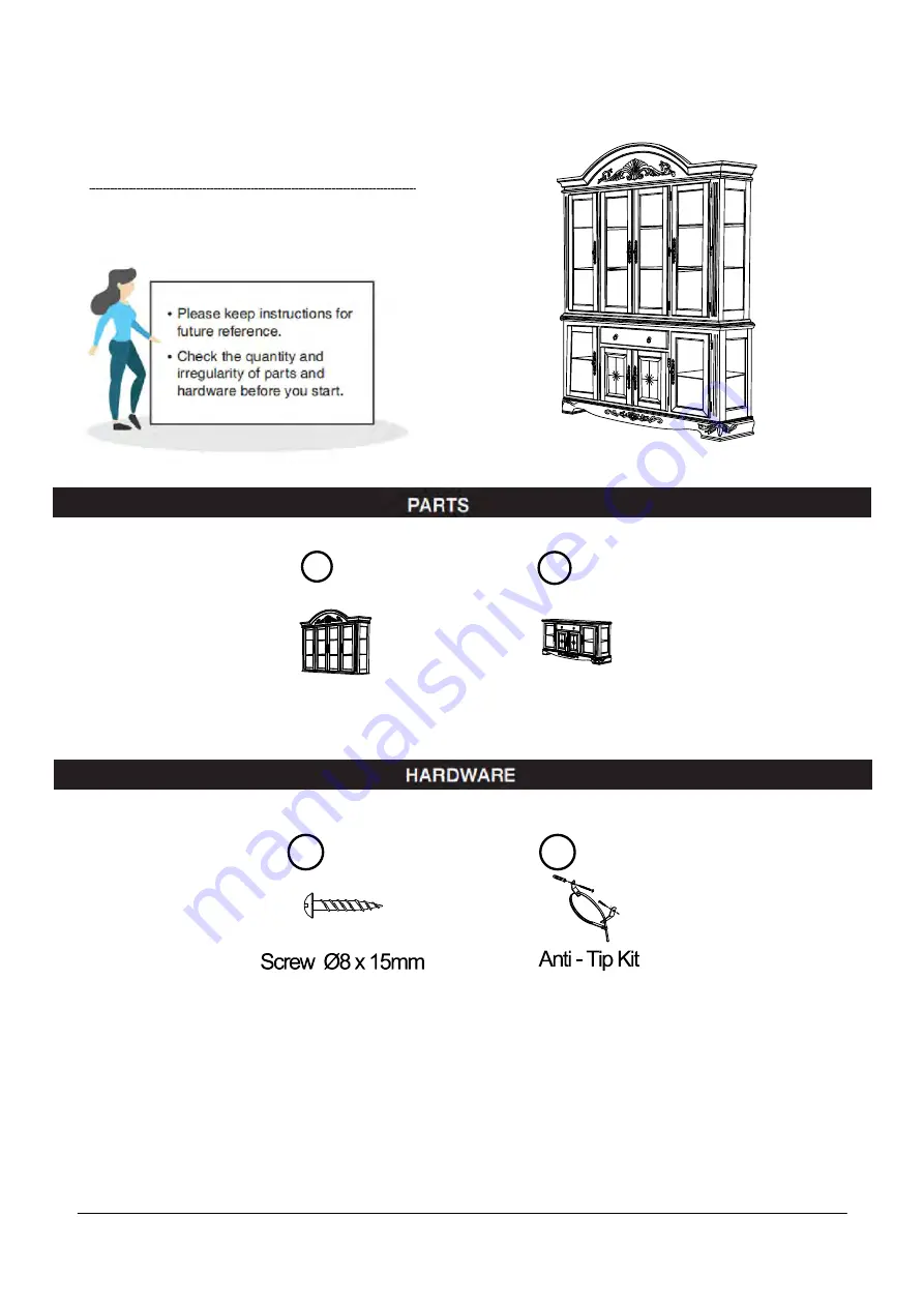 Furniture of America CM3185DG-B Assembly Instructions Manual Download Page 5