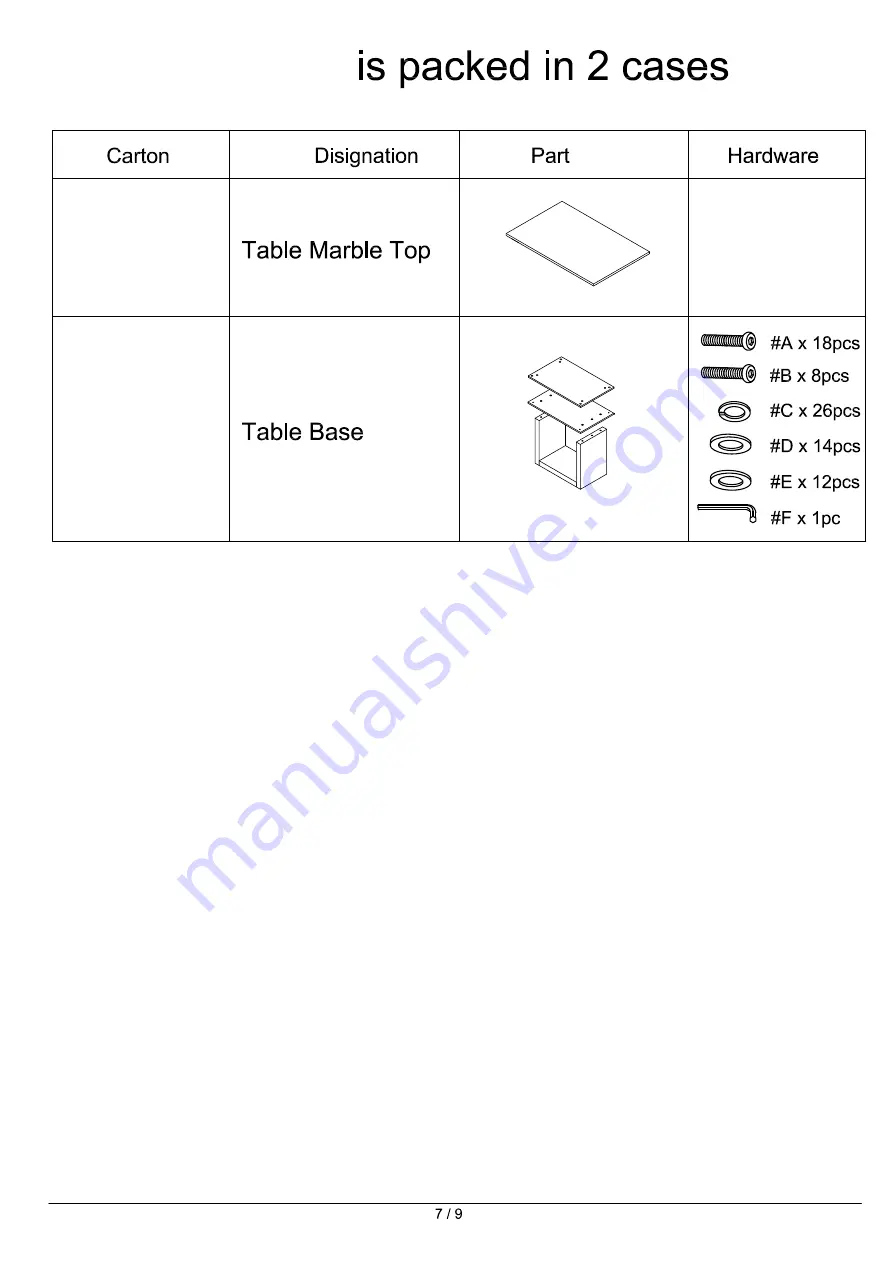 Furniture of America CM3744PT Assembly Instructions Manual Download Page 7