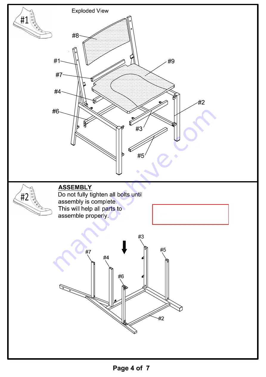 Furniture of America CM3921SC-2PK Assembly Instructions Manual Download Page 4