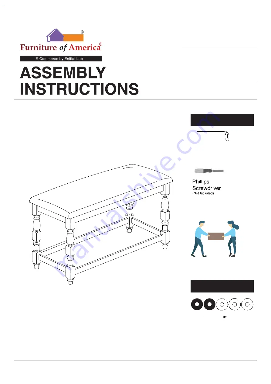 Furniture of America CM3979PBN Assembly Instructions Manual Download Page 1