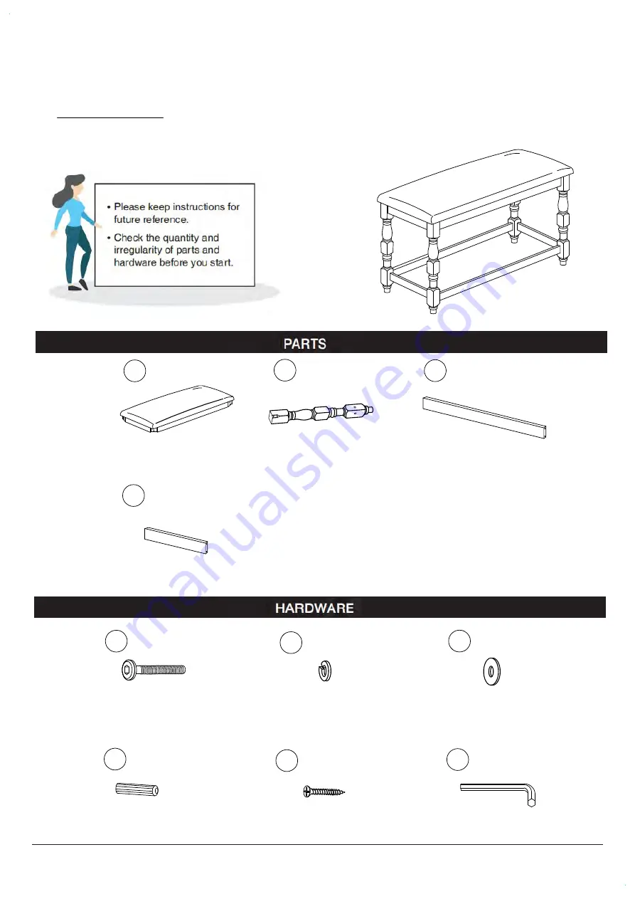 Furniture of America CM3979PBN Assembly Instructions Manual Download Page 5