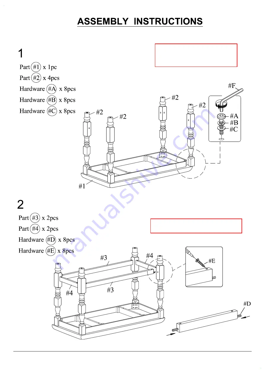 Furniture of America CM3979PBN Assembly Instructions Manual Download Page 6