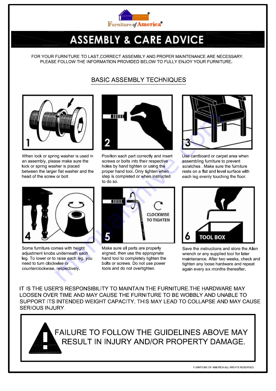 Furniture of America cM4085S Assembly Instructions Manual Download Page 2