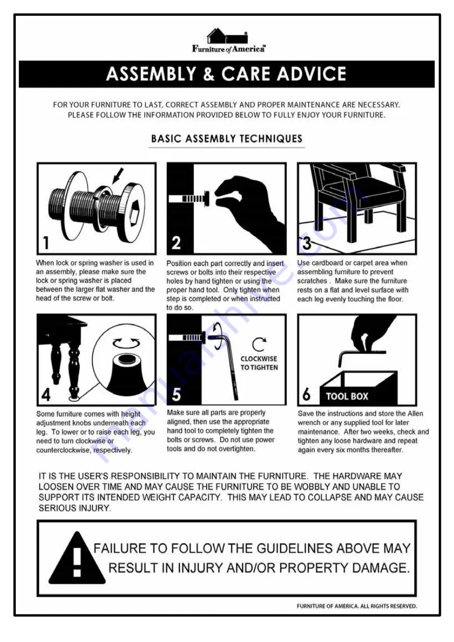 Furniture of America CM4484C Assembly Instructions Download Page 3