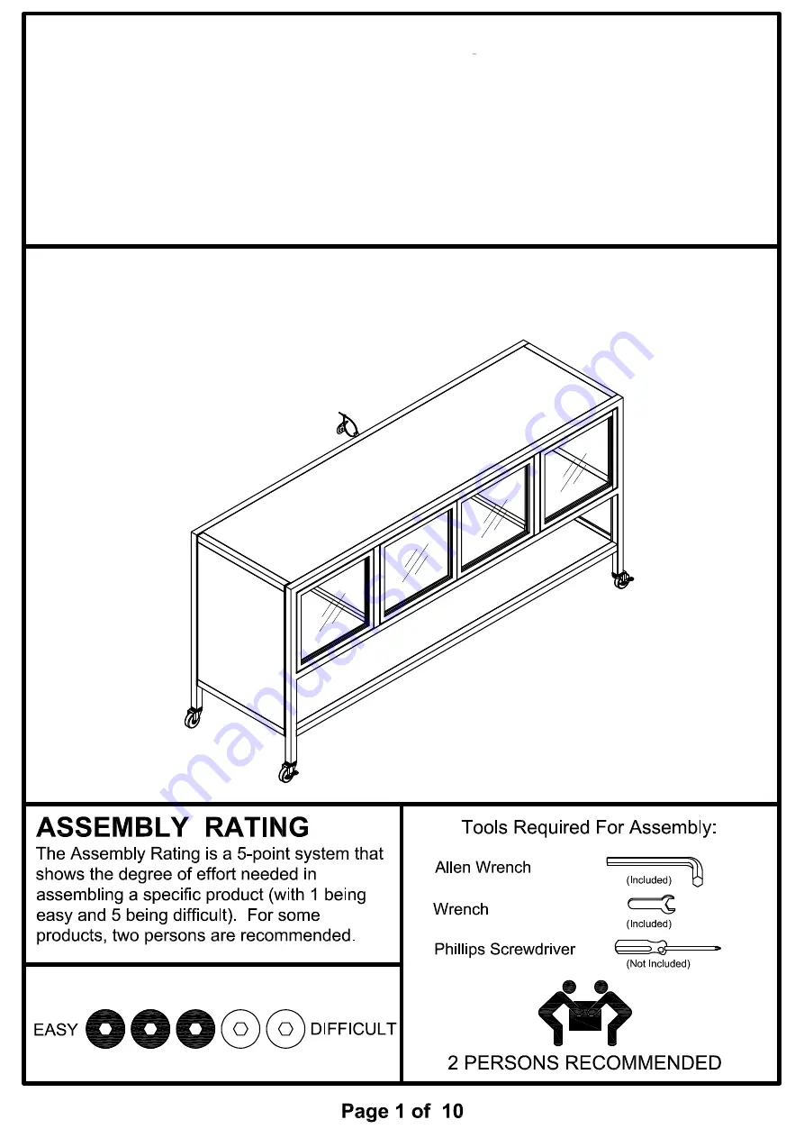 Furniture of America CM5907-TV-60-3A Assembly Instructions Manual Download Page 1