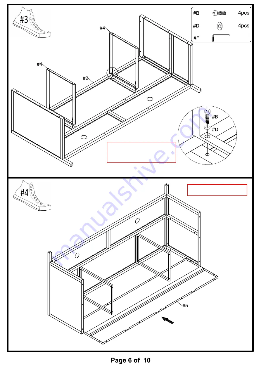 Furniture of America CM5907-TV-60-3A Assembly Instructions Manual Download Page 6