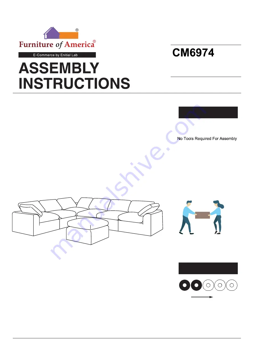 Furniture of America CM6974 Assembly Instructions Manual Download Page 1