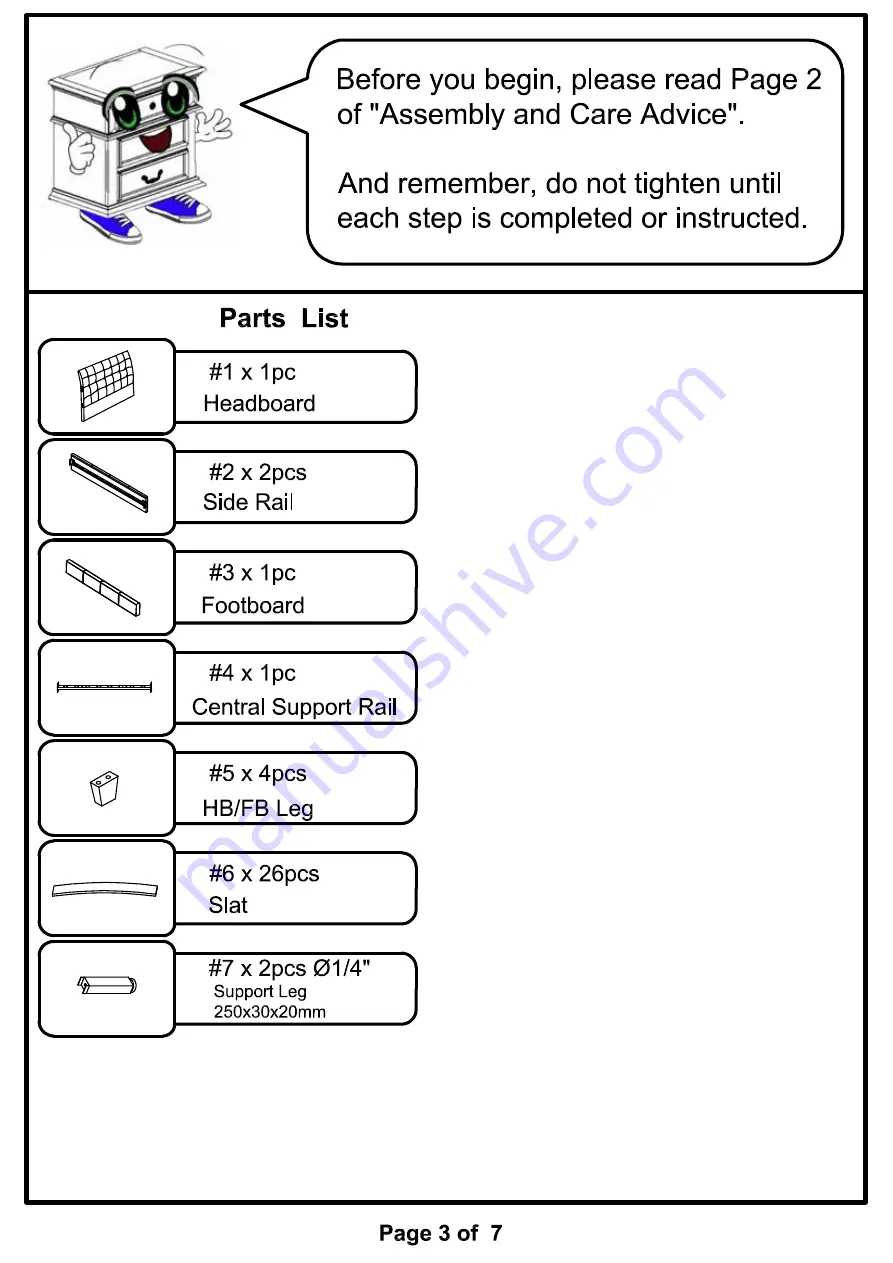 Furniture of America CM7057CK Assembly Instructions Manual Download Page 3