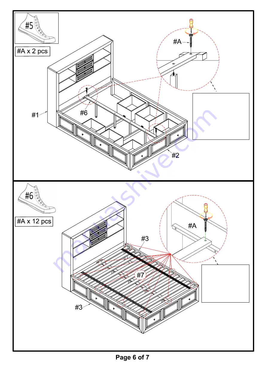 Furniture of America CM7059 Assembly Instructions Manual Download Page 6