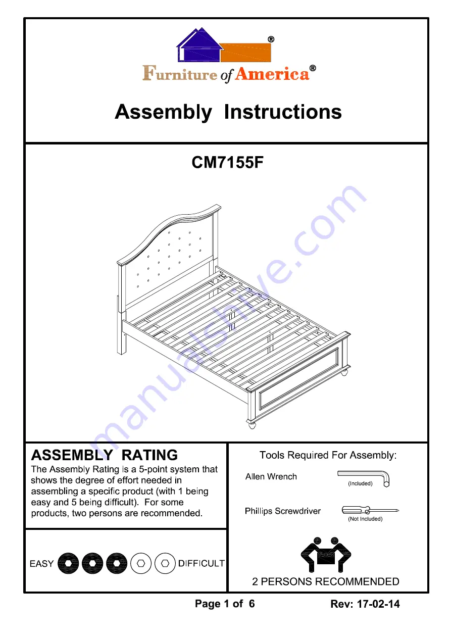 Furniture of America CM7155T Assembly Instructions Manual Download Page 7