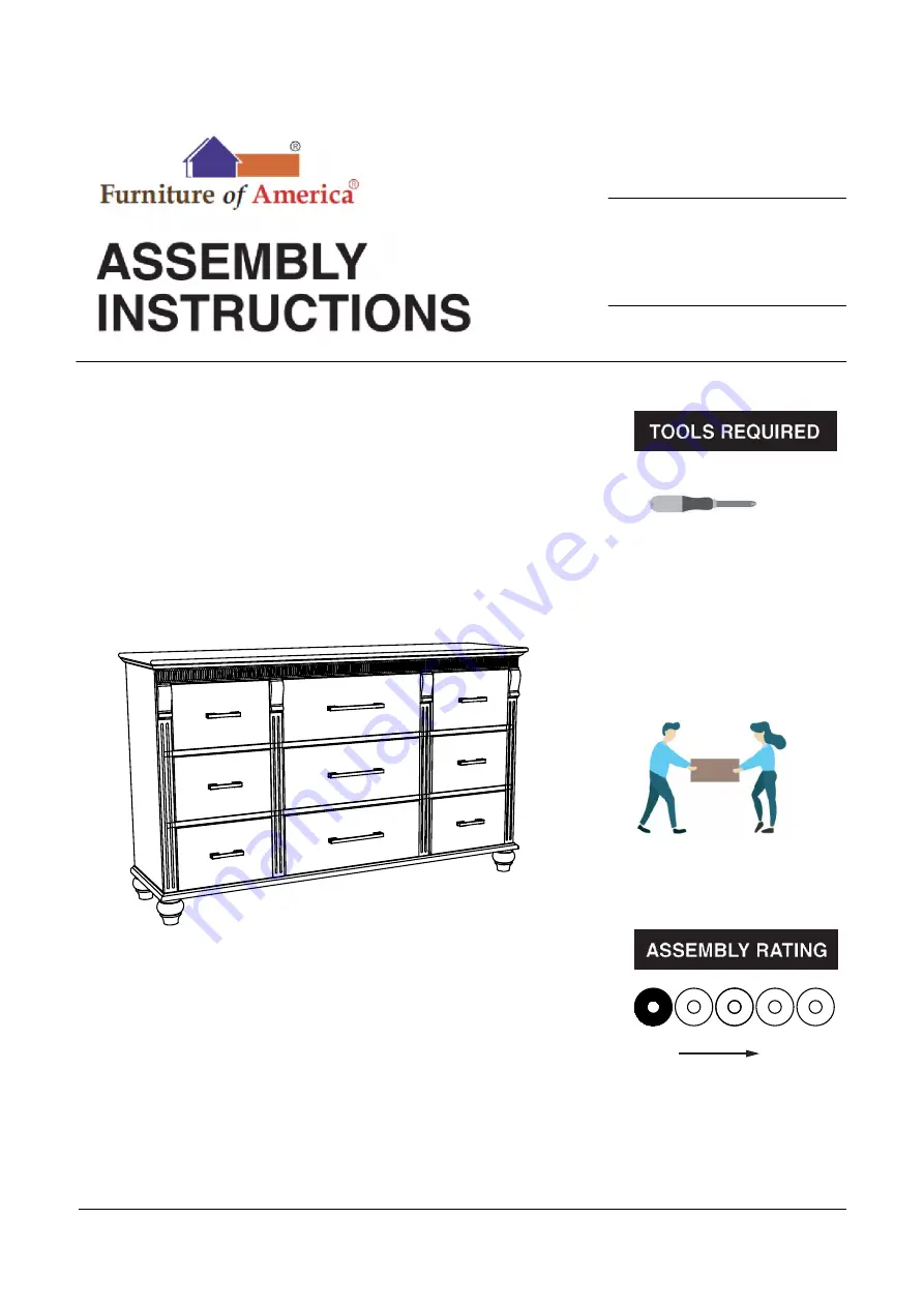 Furniture of America CM7182D Assembly Instructions Manual Download Page 1