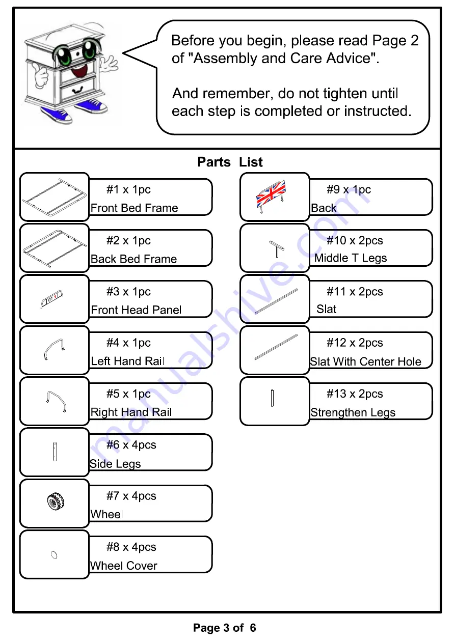 Furniture of America CM7190F Assembly Instructions Manual Download Page 9