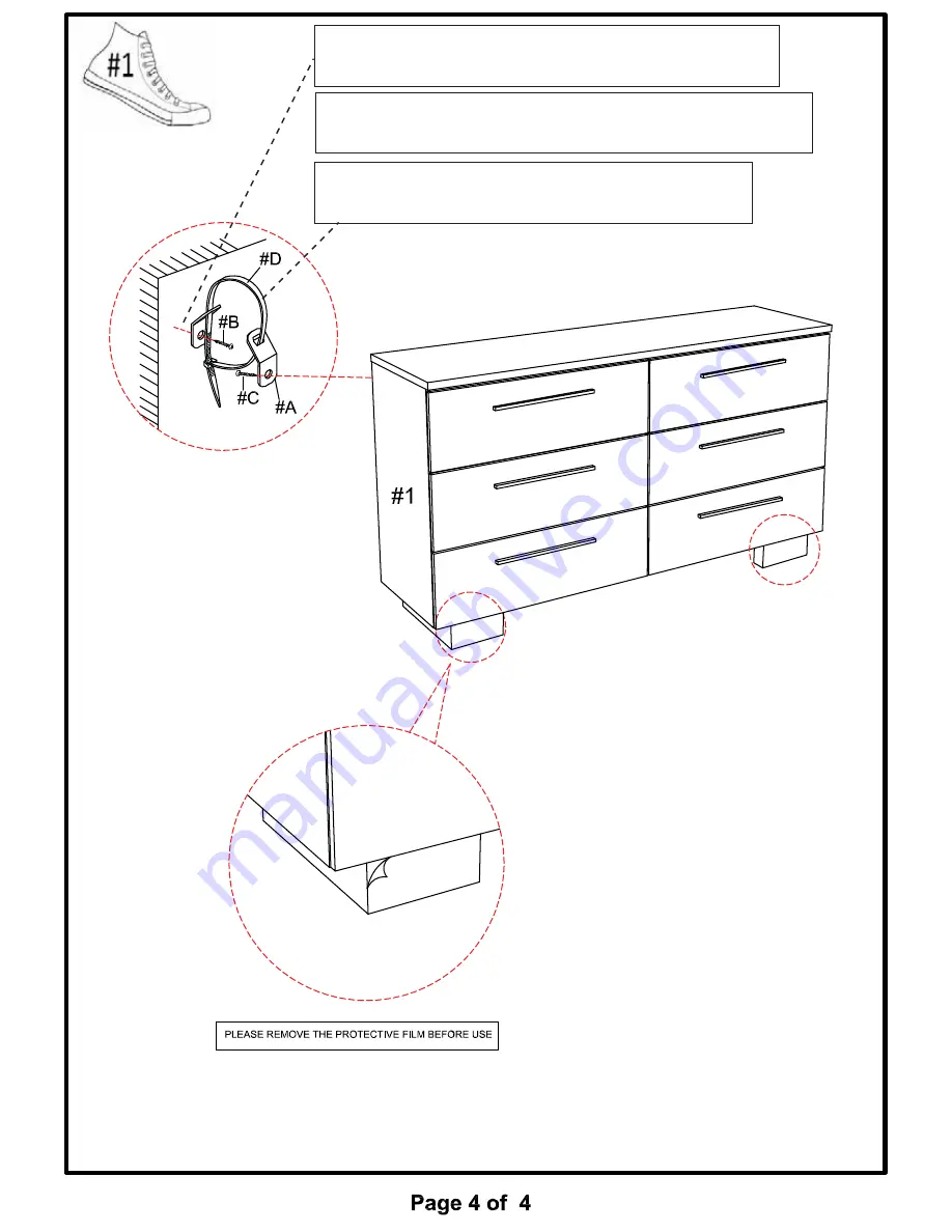 Furniture of America CM7201D Assembly Instructions Manual Download Page 4