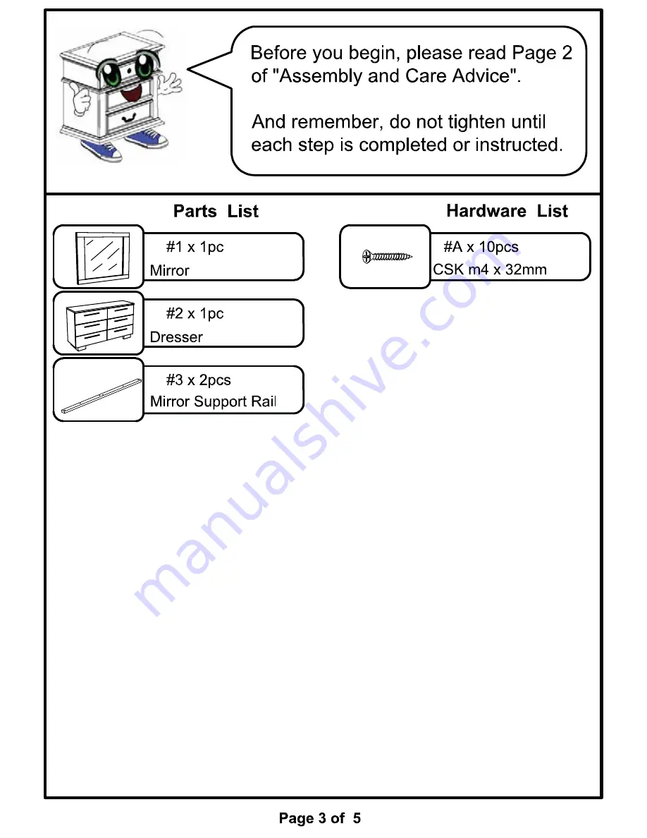 Furniture of America CM7201D Assembly Instructions Manual Download Page 7