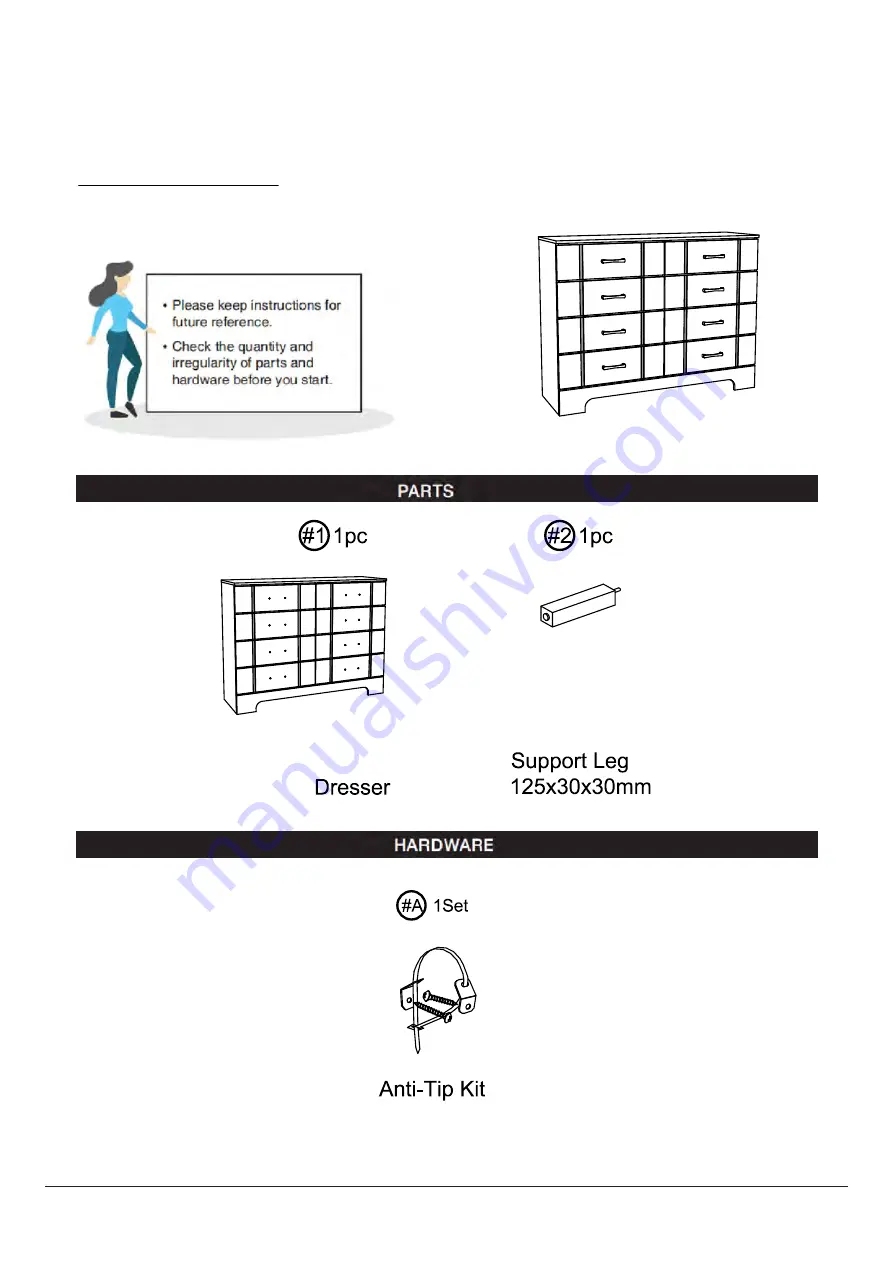 Furniture of America CM7515D Assembly Instructions Manual Download Page 5