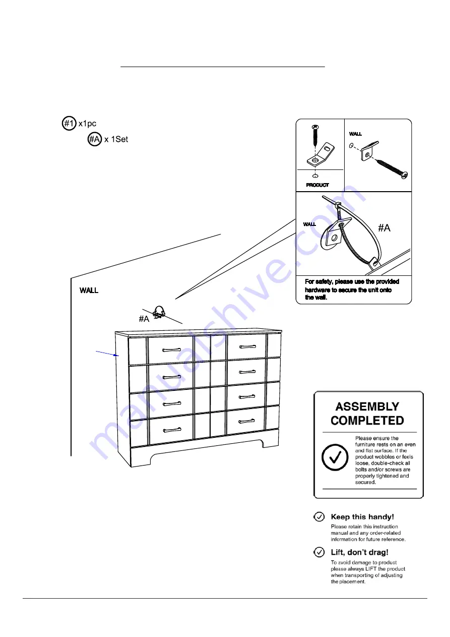 Furniture of America CM7515D Assembly Instructions Manual Download Page 7