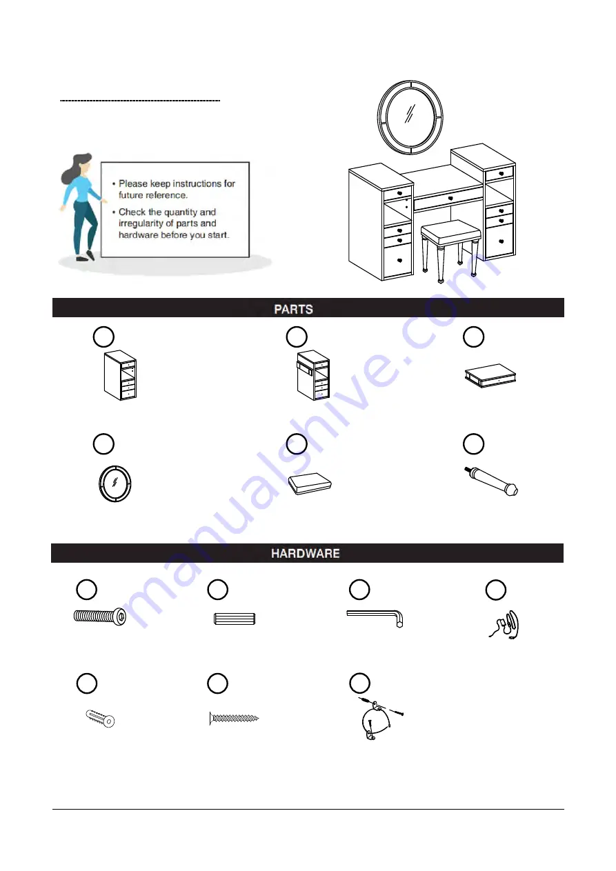 Furniture of America FOA-DK5683 Assembly Instructions Manual Download Page 5